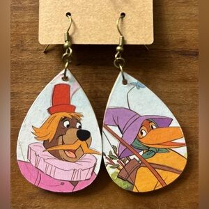 Upcycled Robin Hood Drop Earrings